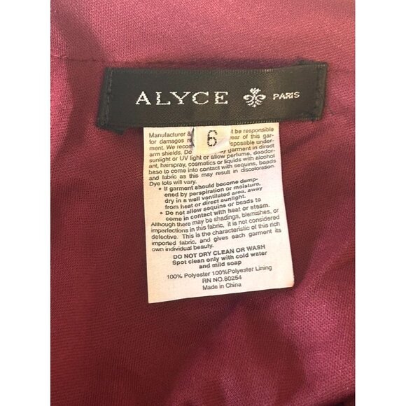 Alyce Paris Formal Floor-Length Skirt Size 6 Burgundy Polyester Womens Evening W - Picture 4 of 6